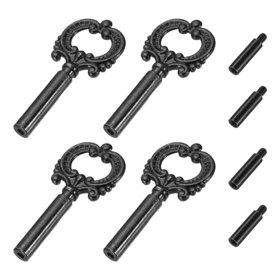 Lamp Turn Knobs On/Off 4 Pcs - Lamp Twist Switch Socket Key for Floor & Table Metal Lamp Socket Twist Extension Knob Replacement, Black