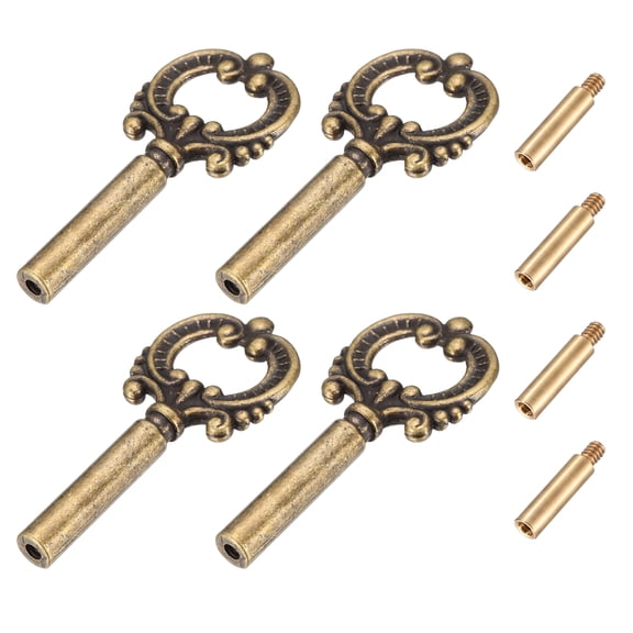 Lamp Turn Knobs On/Off 4 Pcs - Lamp Twist Switches Socket Key for Floor & Table Metal Lamp Socket Twist Extension Knob Replacement, Retro Bronze