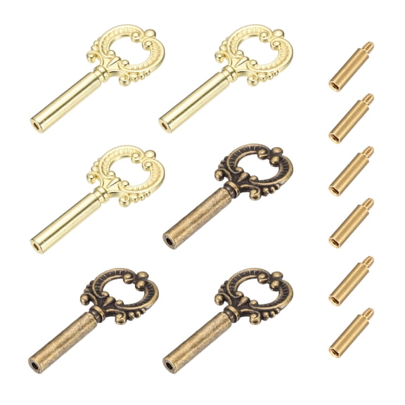 Lamp Turn Knobs On/Off 6 Pcs - Lamp Twist Switches Socket Key for Floor & Table Metal Lamp Socket Twist Extension Knob Replacement, Gold & Retro Bronze
