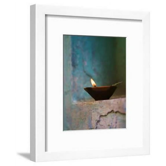 Lamp in a Little Shrine Outside Traditional House, Varanasi, India, World Culture Framed Art Print Wall Art by Keren Su Sold by Art.Com