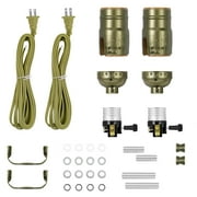 Lamp kit with 12 Feet Cord for DIY lamp and Table Lamp 2 Way Lamp Socket Repair or Rewire The Vintage Lighting Fixtures Antique Brass Lamp Kits for Do It Yourself