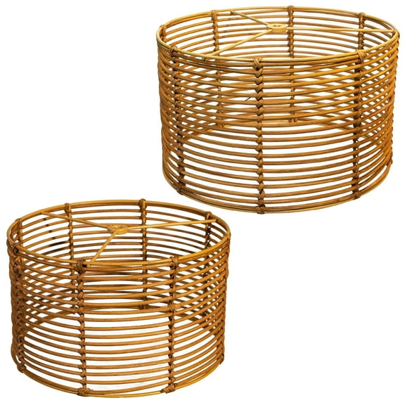 Drum Boho Lamp Shades Set of 2,rattan Lampshades Home Decor