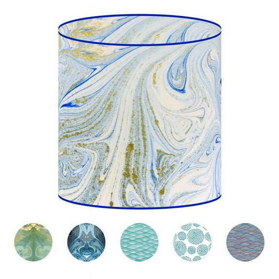LampPix 10.00" Table Lamp Shade - Marble Lt Blue Custom Printed Canvas Desk Lampshade with Acrylic Spider Fitting by ArtToFrames (LP-60)