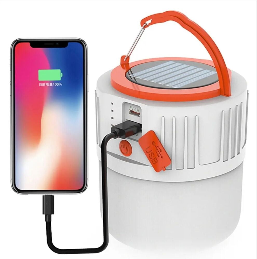 Lampara Linterna Porttil Solar 600 Lumen USB Recargable LED De Patio Con Remoto