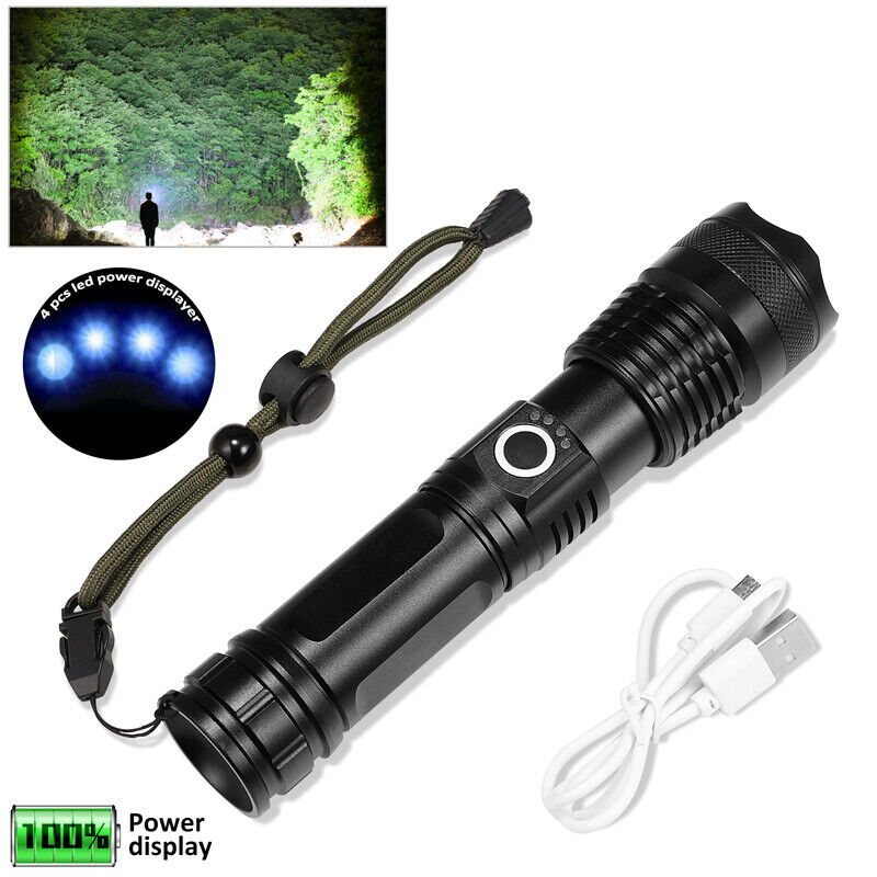 Lamparas de Mano Recargables USB Linternas LED Alta Potencia 100000 High Lumens