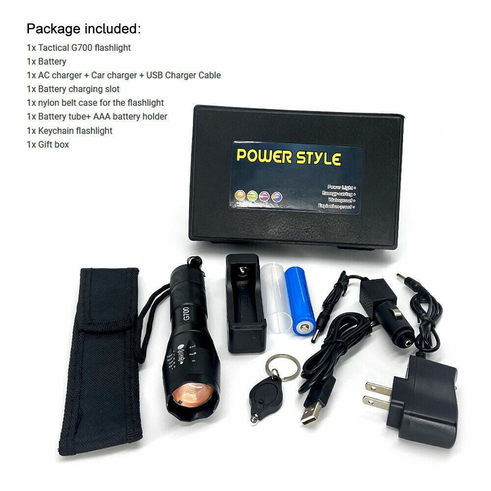 Lamparas de Mano Recargables USB Linternas LED Alta Potencia 9000 High Lumens