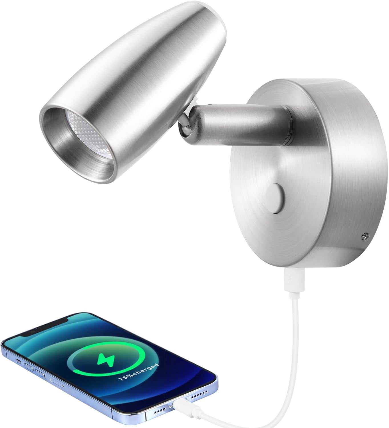 Lampe Lecture Obeaming 12V - USB Chargeur 18W | Veilleuse Bleue | Pour Camping-car, Bateau