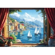 Lamplig Puzzles for Adults 1000 Pieces, Seaside Scenery Jigsaw Puzzle with Letters on Back, 27.6''x20.5'' 1000 Piece Puzzles for Adults, Fun Puzzle for Game Nig