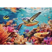Lamplig Puzzles for Adults 1000 Pieces - Ocean Beach Sea Turtle Coral - 1000 Piece Puzzles with Letters on Back - Jigsaw Puzzles 1000 Pieces for Fun Game Nights - 27.6" L X 20.5" W, 11 Poster