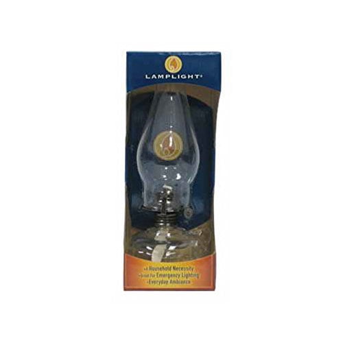 Lamplight Chamber Oil Lamp Cotton Wick, Replacement 11", 11" Tall, 5/8" Clear Glass