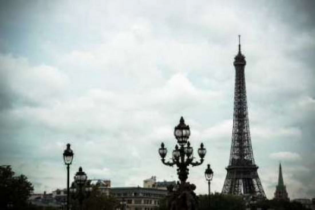Lampposts and The Eiffel Tower Canvas Art - Erin Berzel (12 x 18)