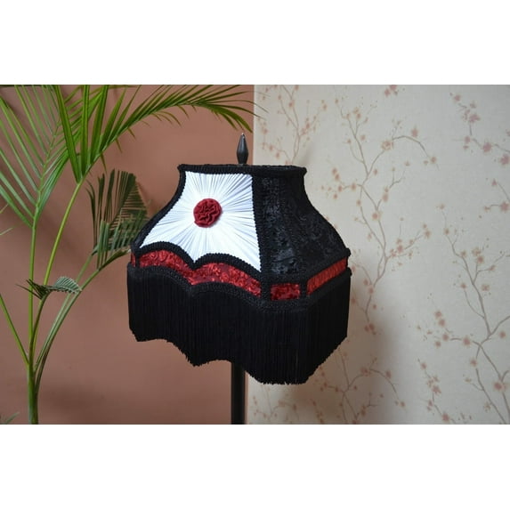 BespokeByNikita Black Fringe Rectangle Lamp Shade