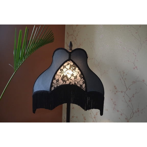 BespokeByNikita Decorative Home Decoration Victorian Gray Scallop Shape Table Lampshade 1 Count