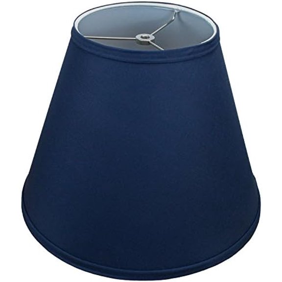 Lampshade 7" Top Diameter x 14" Bottom Diameter x 11" Slant Height with Washer (Spider) Attachment for Lamps with a Harp (Navy Blue)$$Tools & Hardware Other