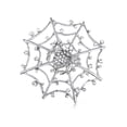 thumbnail image 1 of Lampshade Web Crystal Rhinestone Spider Sliver Tone Purse Pin Brooch, 1 of 5