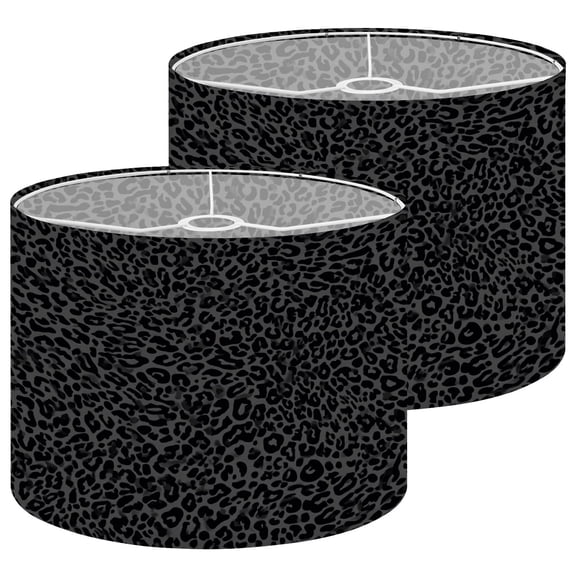 Lampshades 2 Pack Abstract Black Leopard Print Subtle Texture 13"x13"x10" Light Shade for Table Lamps Floor Lamp Shades Lampshade Replacement Easy Assembly Trendy Decor for Living Room Bedroom