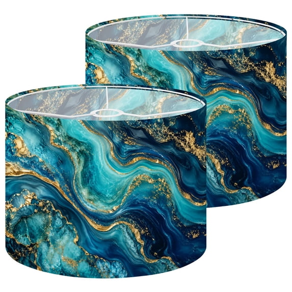 Lampshades 2 Pack Abstract Gold Fluid Art Swirling modern luxury art ...
