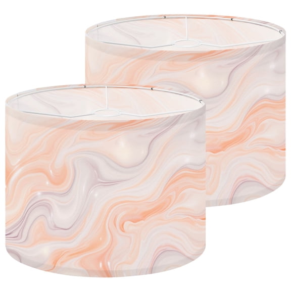 Lampshades 2 Pack Abstract Marble Swirl Soft Peach Cream Tones Fluid Art 13"x13"x10" Light Shade for Table Lamps Floor Lamp Shades Lampshade Replacement Easy Assembly