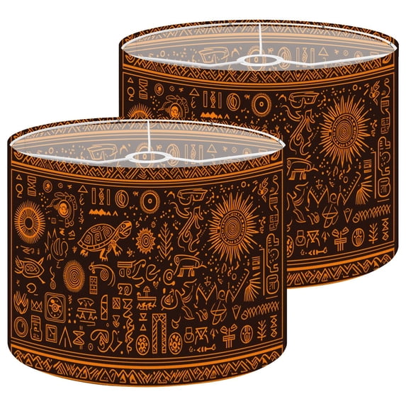 Lampshades 2 Pack African Abstract Tribal Style Geometric Patterns Turtle 13"x13"x10" Light Shade for Table Lamps Floor Lamp Shades Lampshade Replacement Easy Assembly