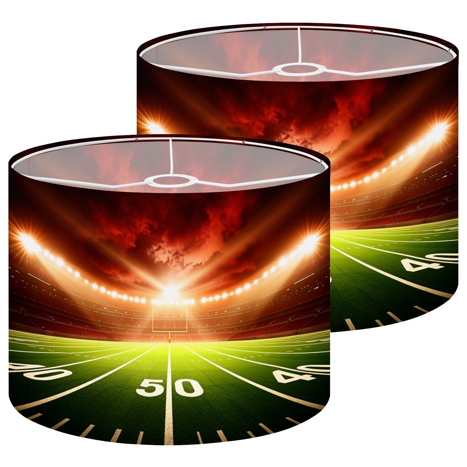Lampshades 2 Pack American Soccer Stadium 3d rendering 13"x13"x10" Light Shade for Table Lamps Floor Lamps Drum Lamp Shades Lampshade Replacement Xmas Decoration for Sports Fan Easy Assembly
