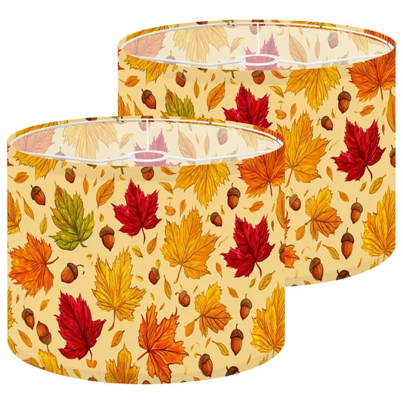 Lampshades 2 Pack Autumn Maple Leaves Acorns 13"x13"x10" Light Shade for Table Lamps Floor Lamp Shades Lampshade Replacement Easy Assembly
