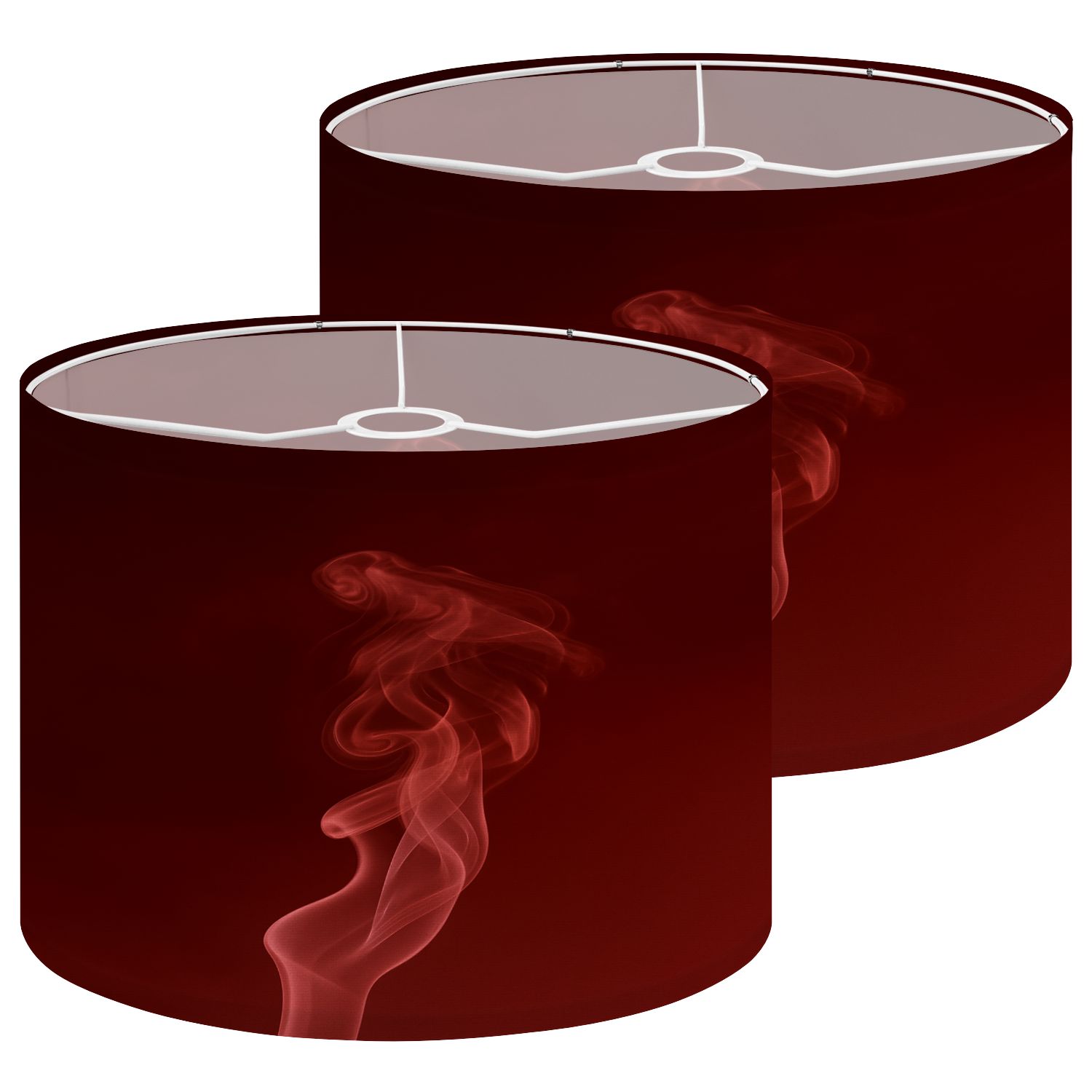 Lampshades 2 Pack Burgundy acrylic watercolor marble shiny 13"x13"x10" Light Shade for Table Lamps Floor Lamps Drum Lamp Shades Lampshade Replacement Easy Assembly
