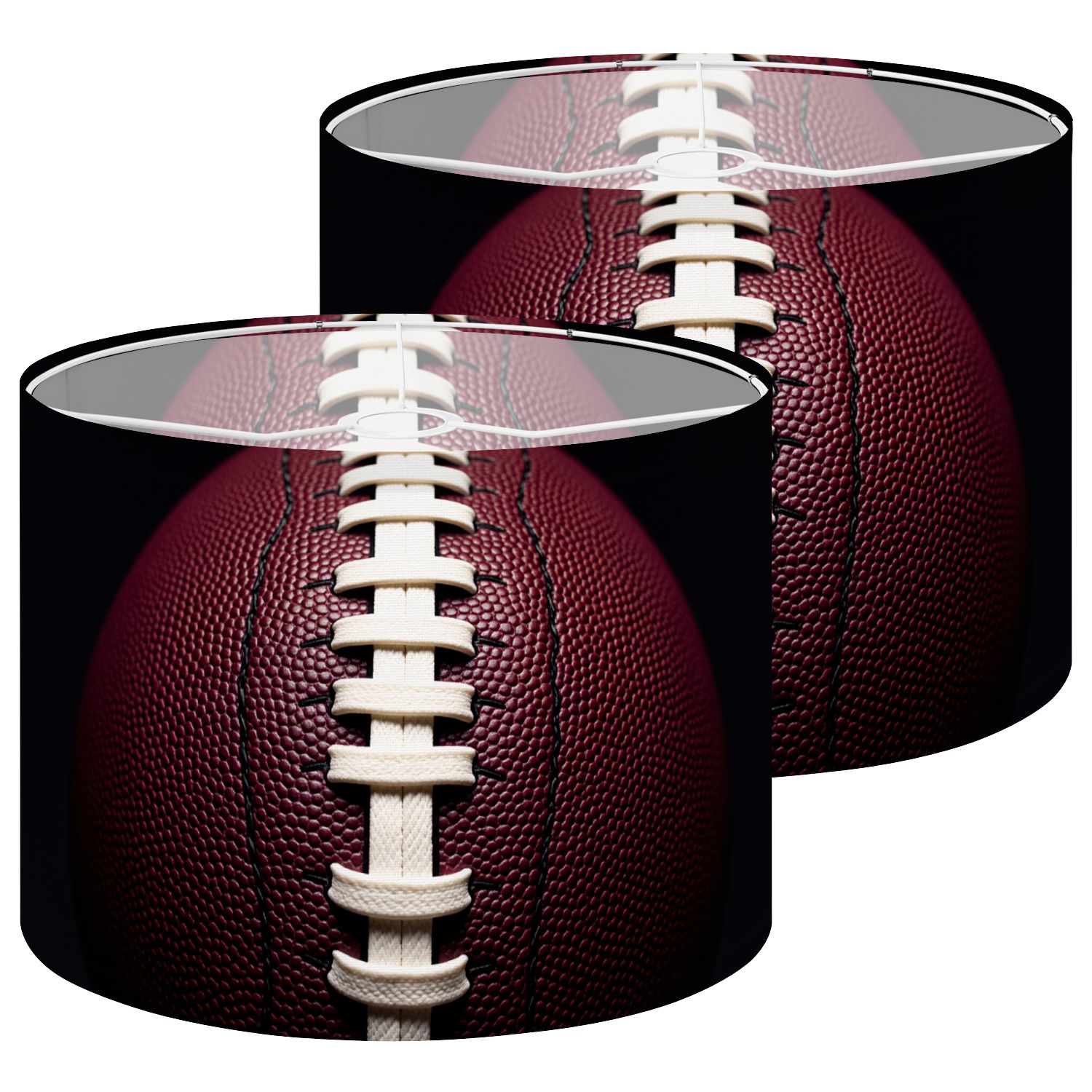 Lampshades 2 Pack Close up lace football ball 13"x13"x10" Light Shade for Table Lamps Floor Lamps Drum Lamp Shades Lampshade Replacement Xmas Decoration for Sports Fan Easy Assembly