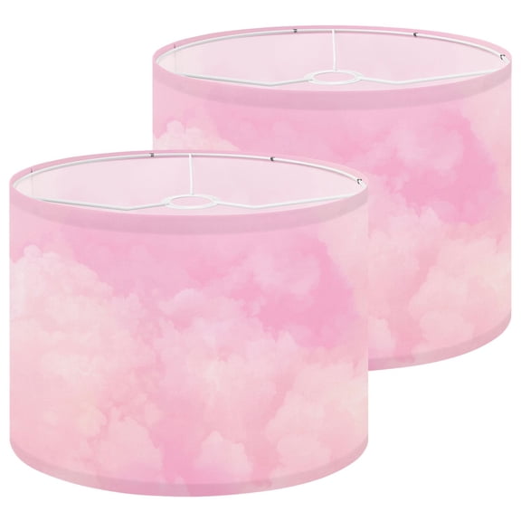Lampshades 2 Pack Cloud series Colorful cotton candy Soft fog clouds pastel colored pink 13"x13"x10" Light Shade for Table Lamps Floor Lamps Drum Lamp Shades Lampshade Replacement Easy Assembly