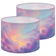 Lampshades 2 Pack Colorful Cloud Kids Clouds Sunset Sky Pastel Hues Light Reflections 13"x13"x10" Light Shade for Table Lamps Floor Lamps Drum Lamp Shades Lampshade Replacement Easy Assembly