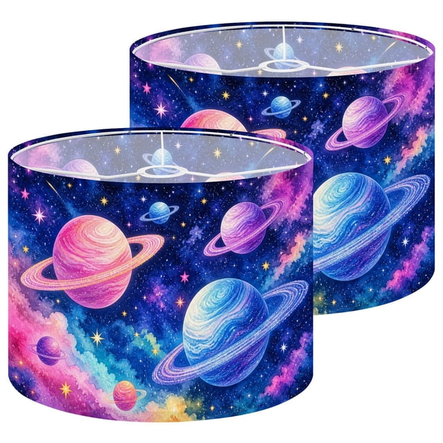 Lampshades 2 Pack Colorful Cosmic cartoon Planets Stars celestial ...