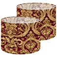 thumbnail image 1 of Lampshades 2 Pack European 3D Flowers Damask Luxury Vintage Stripes Red Floral 13"x13"x10" Light Shade for Table Lamps Floor Lamp Shades Linen Desk Lampshade Replacement Easy Assembly, 1 of 8