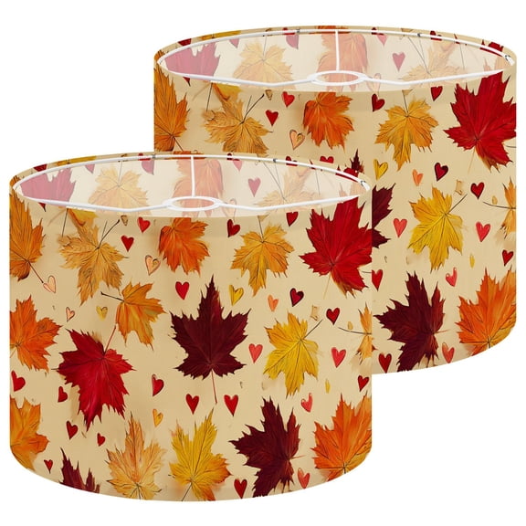 Lampshades 2 Pack Falling Autumn Maple Leaves 13"x13"x10" Light Shade for Table Lamps Floor Lamp Shades Lampshade Replacement Easy Assembly