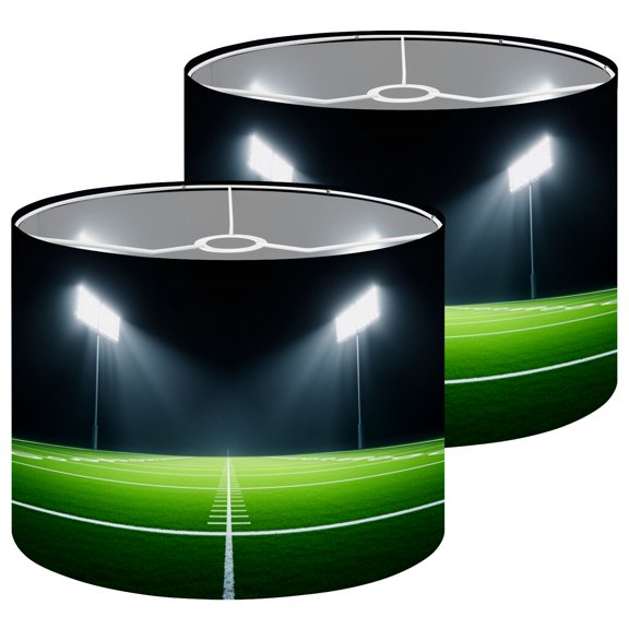 Lampshades 2 Pack Football field 13"x13"x10" Light Shade for Table Lamps Floor Lamps Drum Lamp Shades Lampshade Replacement Xmas Decoration for Sports Fan Easy Assembly