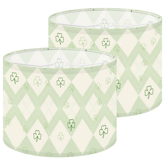 Lampshades 2 Pack Green Clovers for St Patricks Day Spring Decor 13"x13"x10" Light Shade for Table Lamps Floor Lamp Shades Lampshade Replacement Easy Assembly