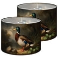 thumbnail image 1 of Lampshades 2 Pack Majestic Mallard Duck Natural Pond Greenery Dramatic 13"x13"x10" Light Shade for Table Lamps Floor Lamps Drum Lamp Shades Lampshade Replacement Easy Assembly, 1 of 8