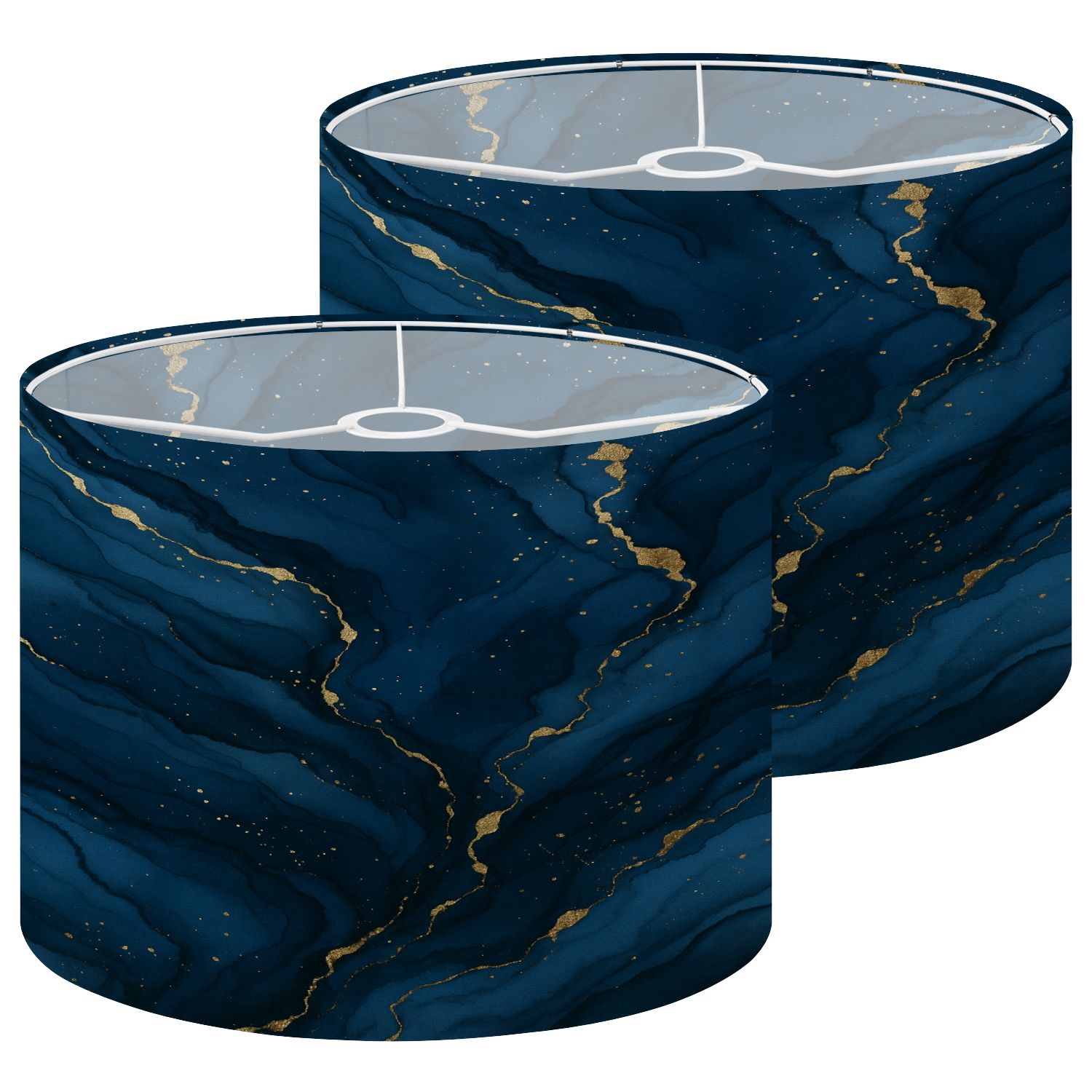Lampshades 2 Pack Modern abstract luxury for birthday greeting poster navy blue 13"x13"x10" Light Shade for Table Lamps Floor Lamps Drum Lamp Shades Lampshade Replacement Easy Assembly