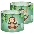 thumbnail image 1 of Lampshades 2 Pack Monkey Rope Swing Leafy Curious Expression Seat Art Child Friendly 13"x13"x10" Light Shade for Table Lamps Floor Lamp Shades Lampshade Replacement Easy Assembly, 1 of 8