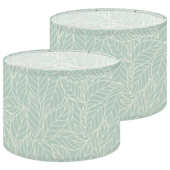 Lampshades 2 Pack Natural Abstract shape Leaf Green colour 13"x13"x10" Light Shade for Table Lamps Floor Lamps Drum Lamp Shades Lampshade Replacement Easy Assembly