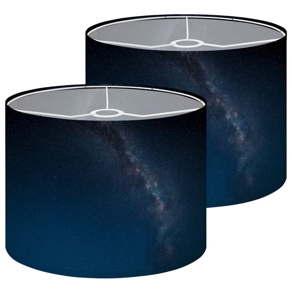 Lampshades 2 Pack Night Sky Stars Milky Way Universe 13"x13"x10" Light Shade for Table Lamps Floor Lamps Drum Lamp Shades Chandelier Lamp Shades Lampshade Replacement Easy Assembly