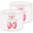 thumbnail image 1 of Lampshades 2 Pack Pink Bow Coquette Preppy Aesthetic Bow Cherry Teen Girl Dorm Room 13"x13"x10" Light Shade for Table Lamps Floor Lamps Drum Lamp Shades Lampshade Replacement Easy Assembly, 1 of 8