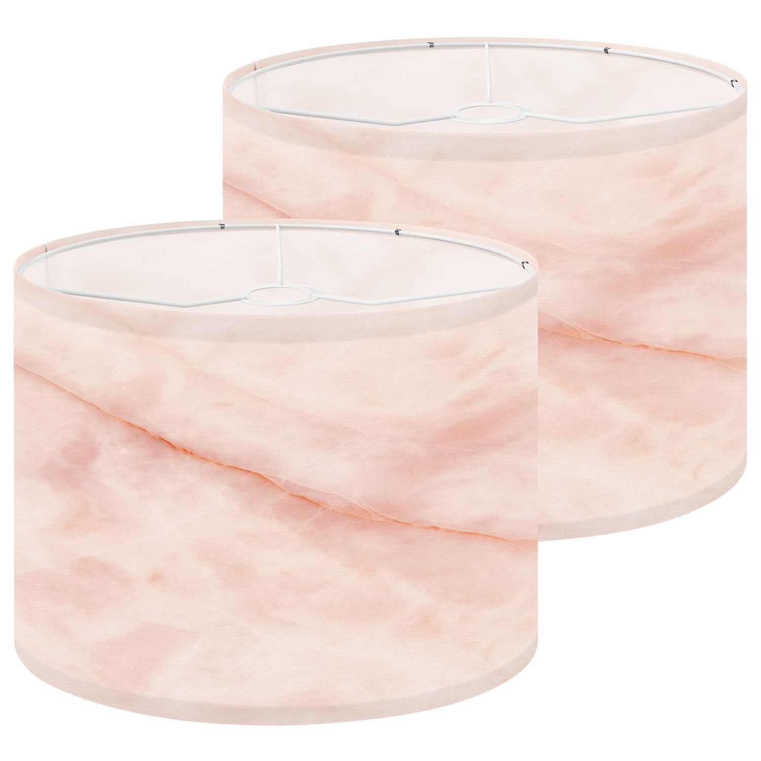 Lampshades 2 Pack Rose gold marble texture natural patterns detailed structure bright 13"x13"x10" Light Shade for Table Lamps Floor Lamps Drum Lamp Shades Lampshade Replacement Easy Assembly
