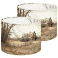 thumbnail image 1 of Lampshades 2 Pack Rustic Farmhouse Vintage Barn Country Field Landscape Rustic Barn Open 13"x13"x10" Light Shade for Table Lamps Floor Lamps Drum Lamp Shades Lampshade Replacement Easy Assembly, 1 of 8