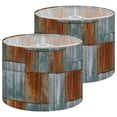 thumbnail image 1 of Lampshades 2 Pack Rusty Corrugated Metal Panels Blue Gray Patina Industrial 13"x13"x10" Light Shade for Table Lamps Floor Lamp Shades Lampshade Replacement Easy Assembly, 1 of 8