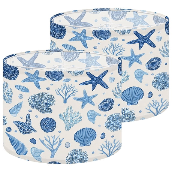Lampshades 2 Pack Sea bottom seamless Summer beach seaside Spring Decor 13"x13"x10" Light Shade for Table Lamps Floor Lamp Shades Lampshade Replacement Easy Assembly