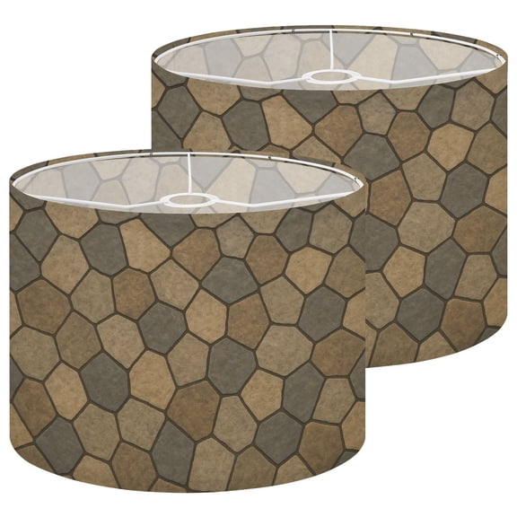 Lampshades 2 Pack Seamless flagstone outdoor paving textures cobblestone cut flat random 13"x13"x10" Light Shade for Table Lamps Floor Lamps Drum Lamp Shades Lampshade Replacement Easy Assembly