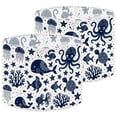 thumbnail image 1 of Lampshades 2 Pack Seamless sea underwater animals Cute cartoon jellyfish octopus 13"x13"x10" Light Shade for Table Lamps Floor Lamps Drum Lamp Shades Lampshade Replacement Easy Assembly, 1 of 8