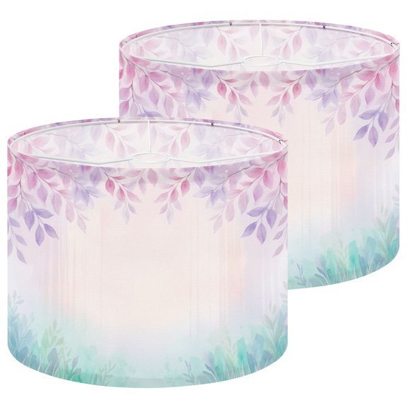 Lampshades 2 Pack Soft Pastel Floral Subtle Gradient 13"x13"x10" Light Shade for Table Lamps Floor Lamp Shades Lampshade Aesthetic Home Decor Replacement Easy Assembly
