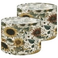 thumbnail image 1 of Lampshades 2 Pack Summer Bee Flower Sunflowers Bees Greenery Floral Flight Paths 13"x13"x10" Light Shade for Table Lamps Floor Lamp Shades Lampshade Replacement Easy Assembly, 1 of 8