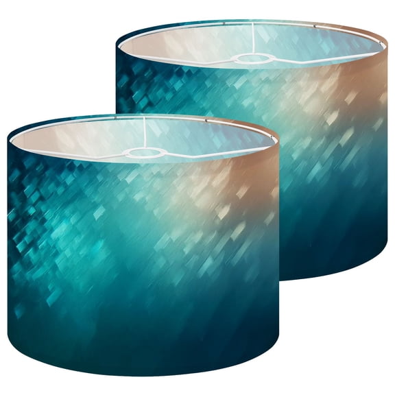 Lampshades 2 Pack Teal abstract glass texture creative 13"x13"x10" Light Shade for Table Lamps Floor Lamps Drum Lamp Shades Lampshade Replacement Easy Assembly