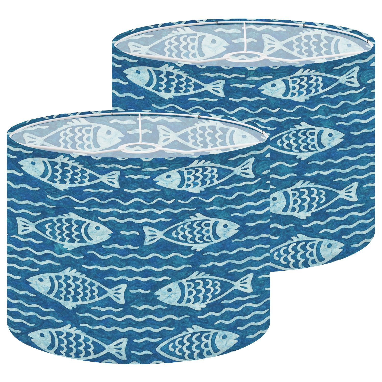 Vintage Nautical Drum Lamp Shade – 13x10 Inch, Hand-Drawn Lighthouse & Seagulls, Fits Table Lamps, Chandeliers & Wall Sconces
